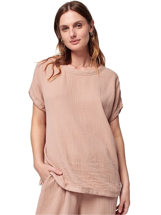 Faherty Tops - Faherty Dream Organic Cotton Gauze T-Shirt Short Sleeve Women's Size Medium‎